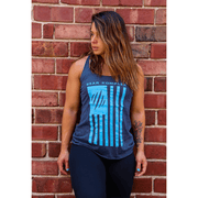 Woman wearing BKX Patriot Series Tank - Blue/Blue