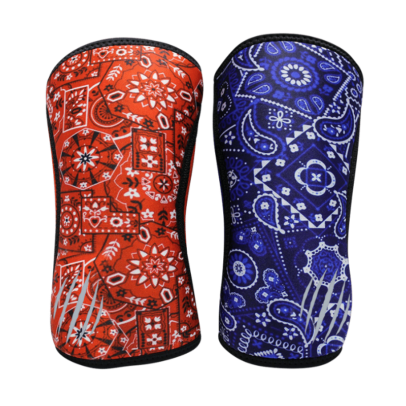 Bear KompleX Knee Sleeves - Bandana Reversible Red and Blue