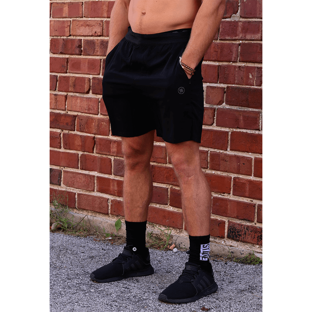 Showing Black Casual Shorts sideview