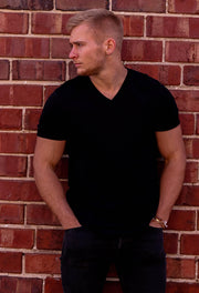 Black Urban Unisex  V-Neck front view