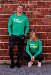 man and woman wearing Bear KompleX Men's Hoodie - Green Neon