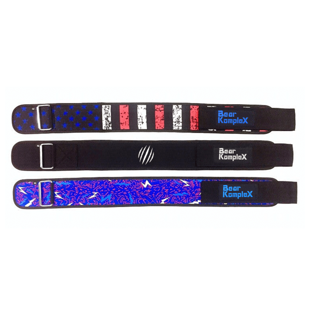 Showing 3 color belts extended out