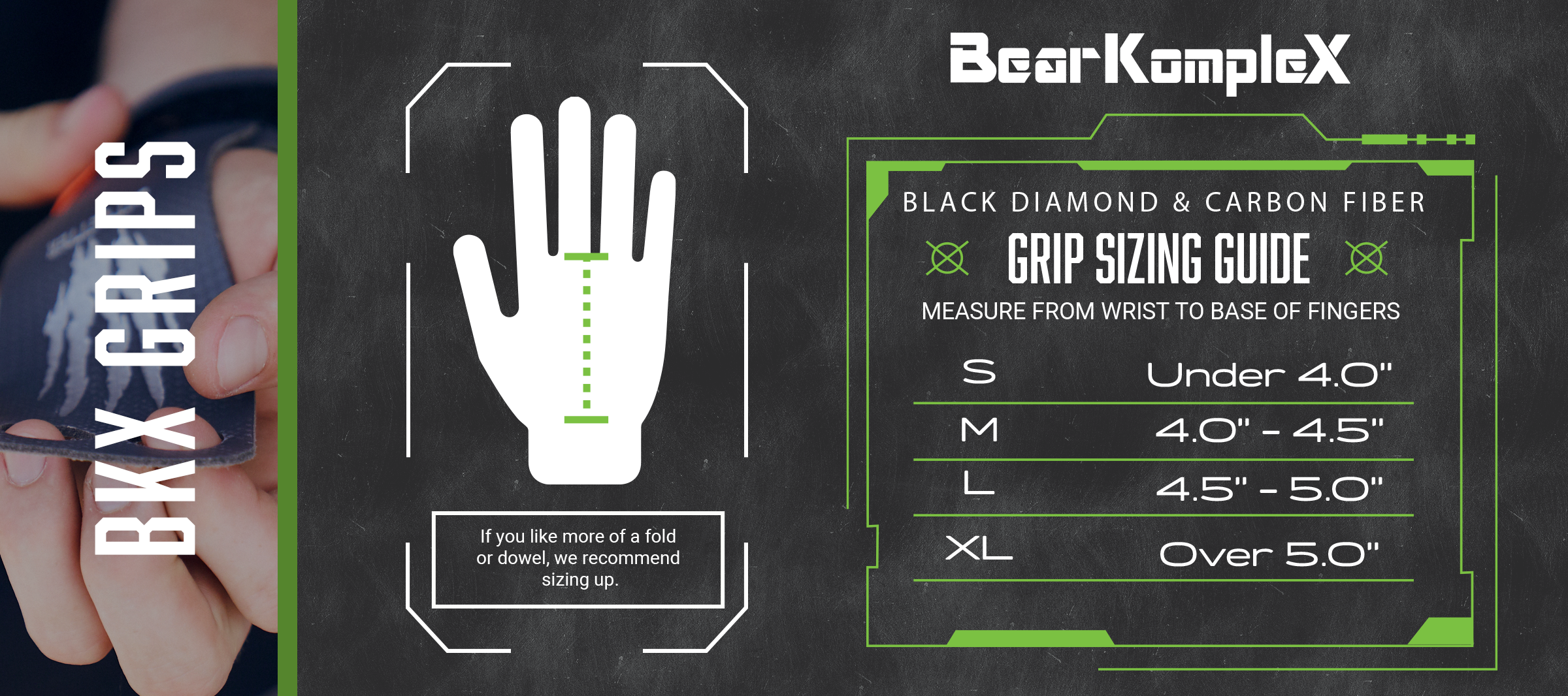 Bear KompleX x Grown Strong Carbon Comp 3-Hole Hand Grips