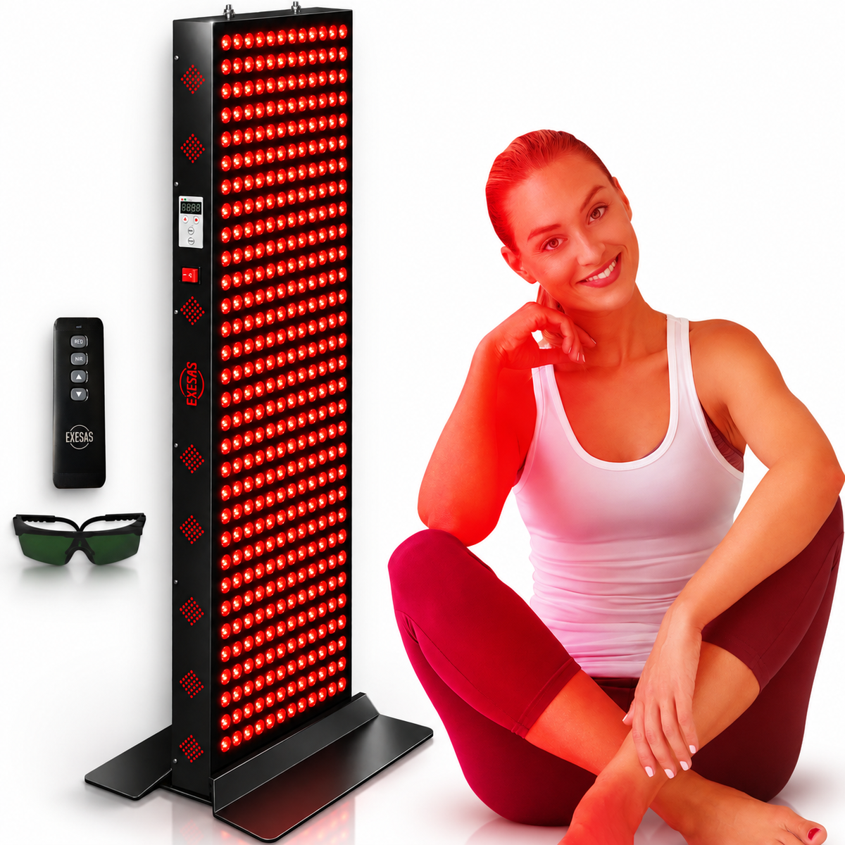 EXESAS 324 LED, 1620W Dual-Chip, Red Light Therapy Device for Full Body, 4-Wavelengths Infrared LED Panel for Skin, Weight, Pain, Wellness