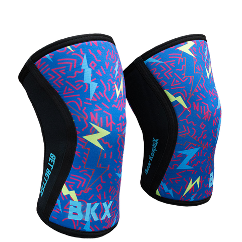 Bear KompleX Knee Sleeves - Lightning with REVERSIBLE Blue