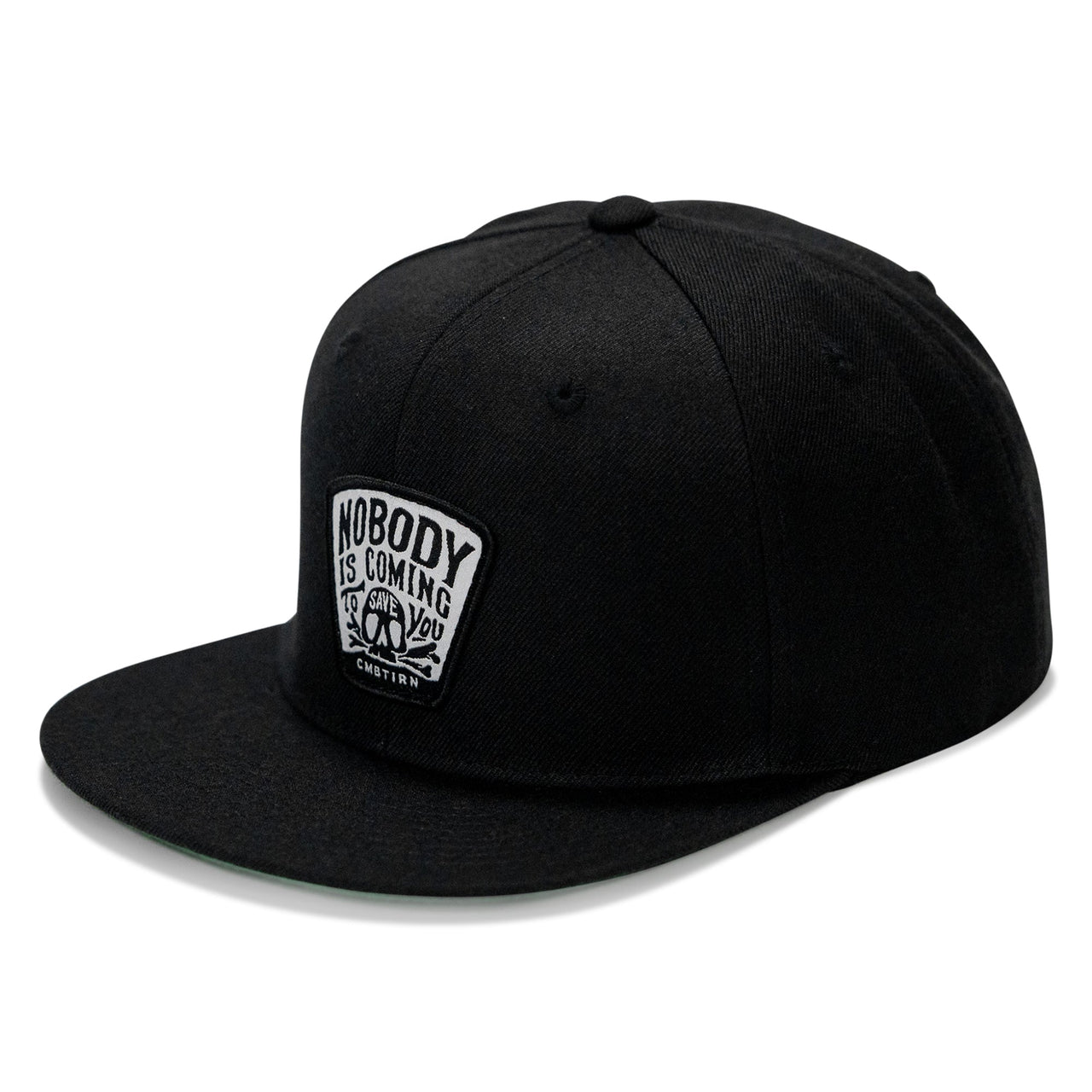 Nobody Is Coming To Save You Skull Patch Flatbill Snapback Hat