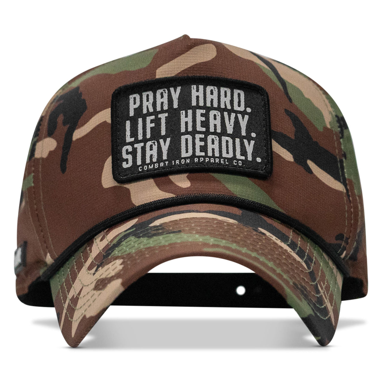 Pray Hard. Lift Heavy. Stay Deadly. Patch Waterproof Weekender Snapback