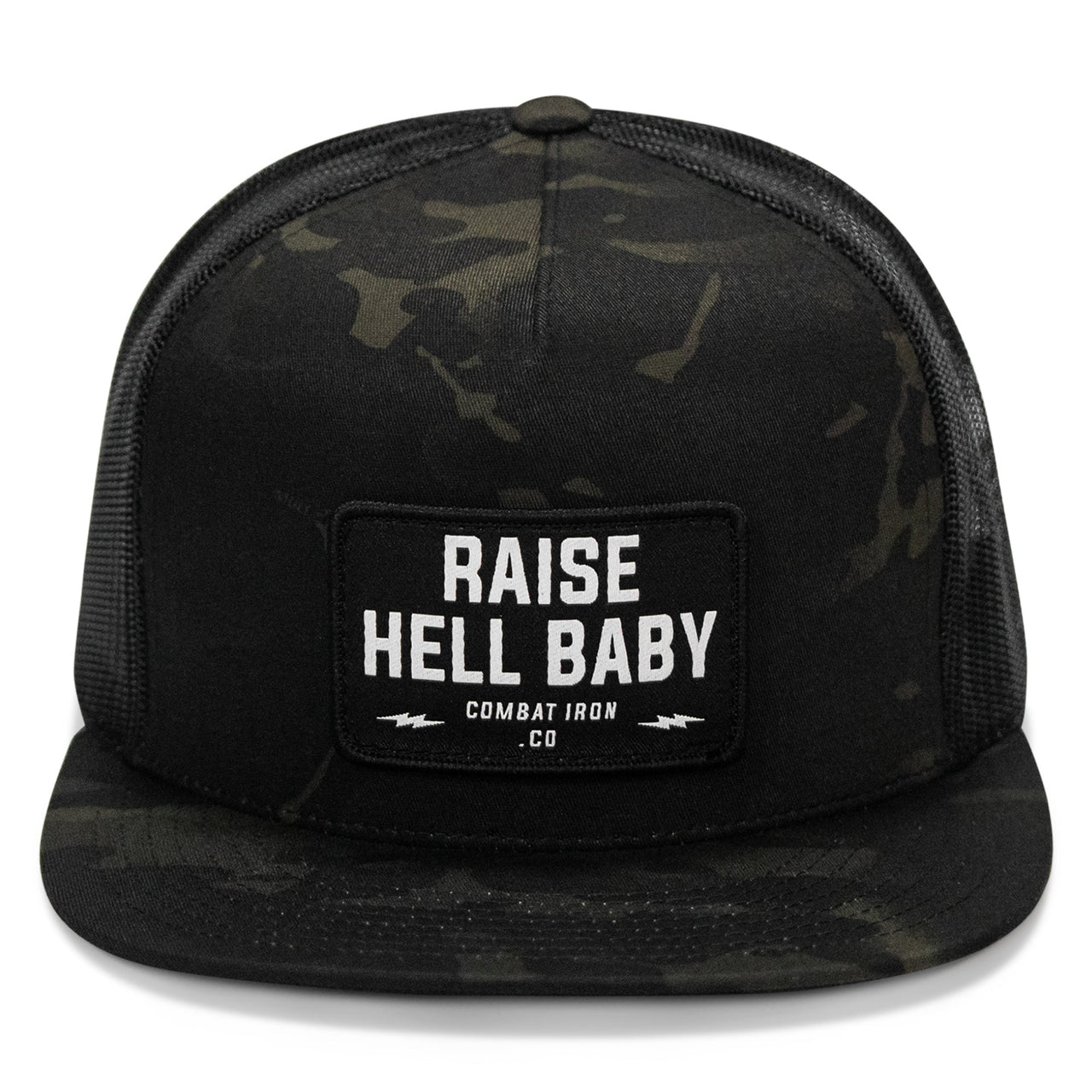 Raise Hell Baby Patch. Flatbill Hat