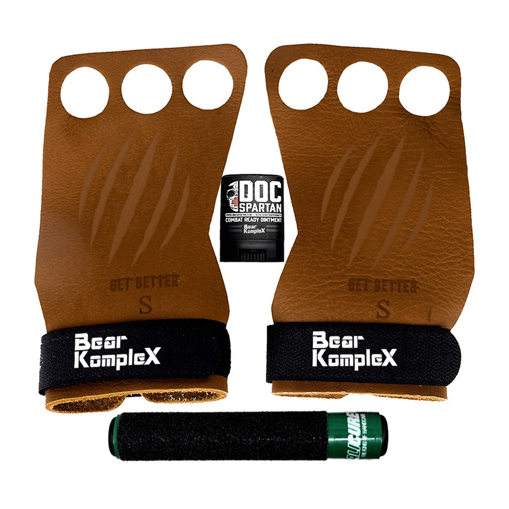 3 tan hole grips