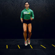working out with BKX Agility Ladder indoors