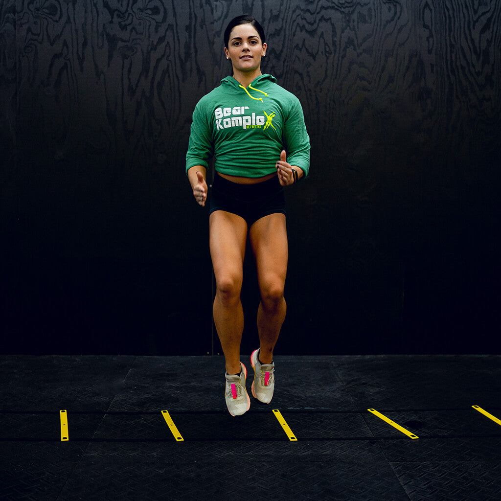 working out with BKX Agility Ladder indoors