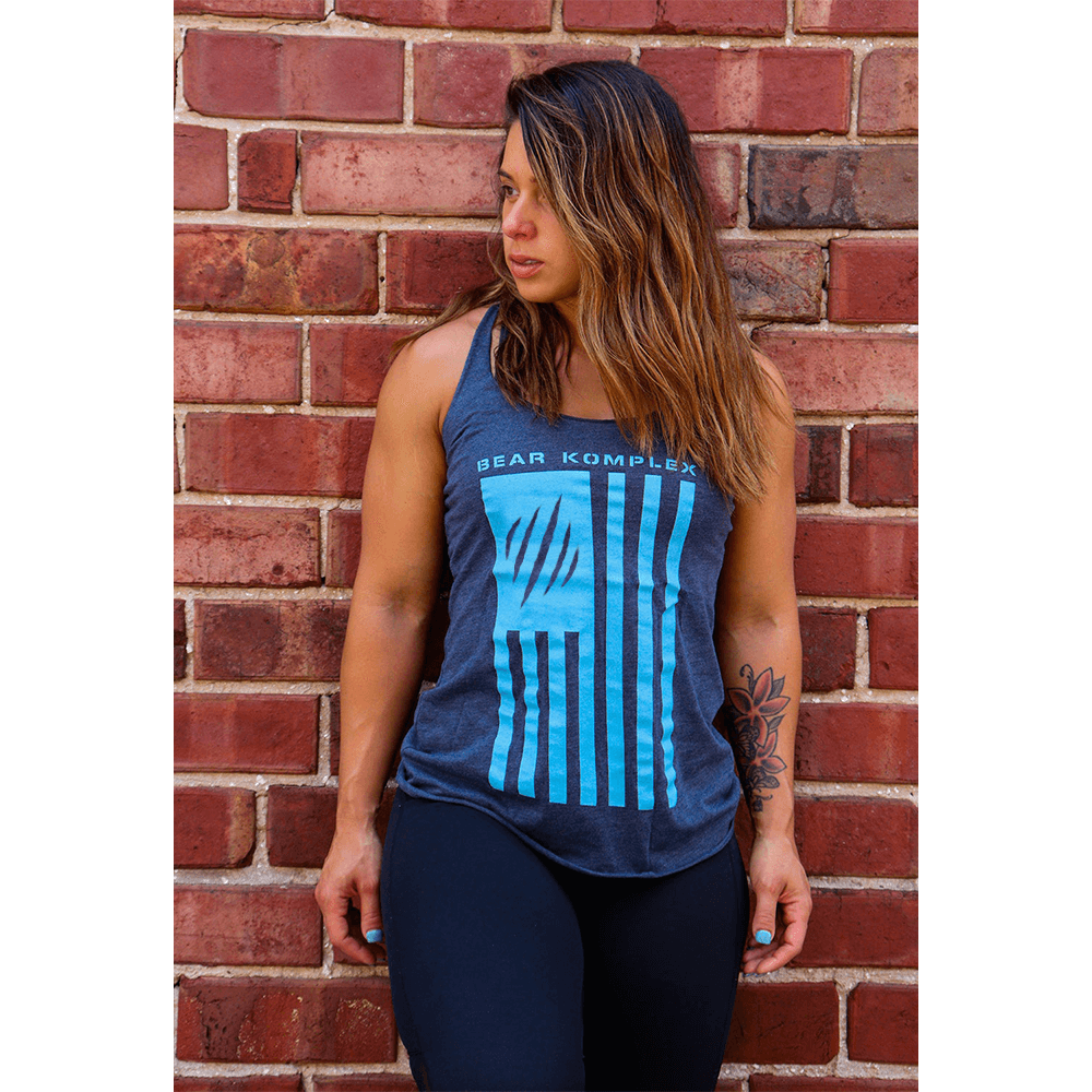 Woman wearing BKX Patriot Series Tank - Blue/Blue