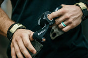 Showing how to wrap hand before using gloves