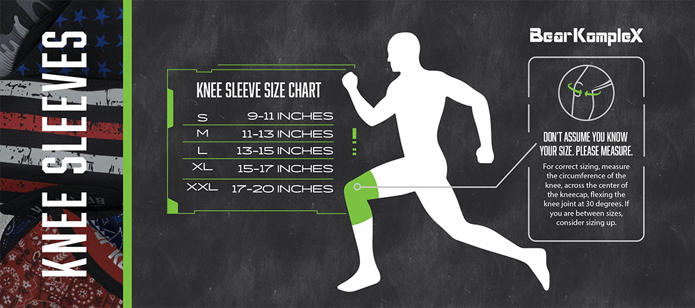 Bear KompleX Knee Sleeves Sizing chart