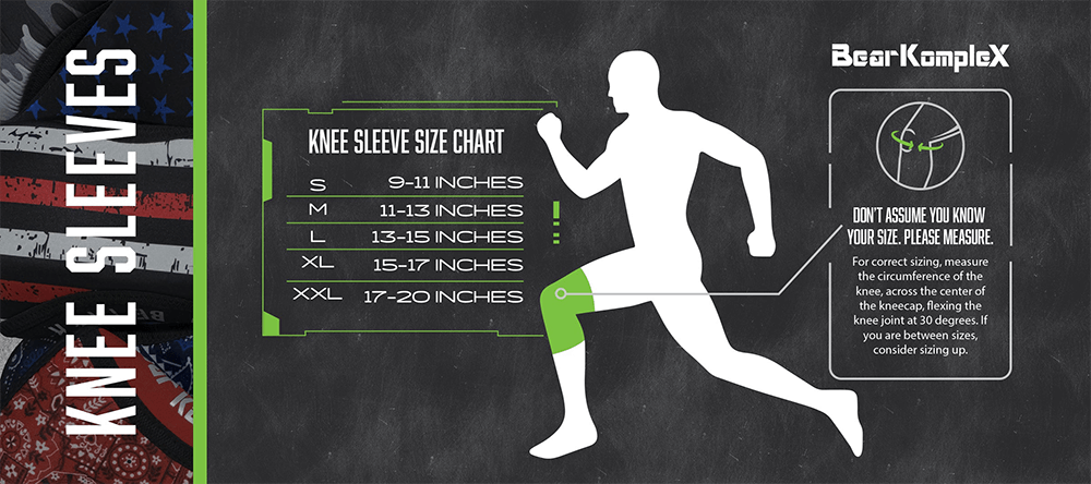 Bear KompleX Knee Sleeves Sizing Chart