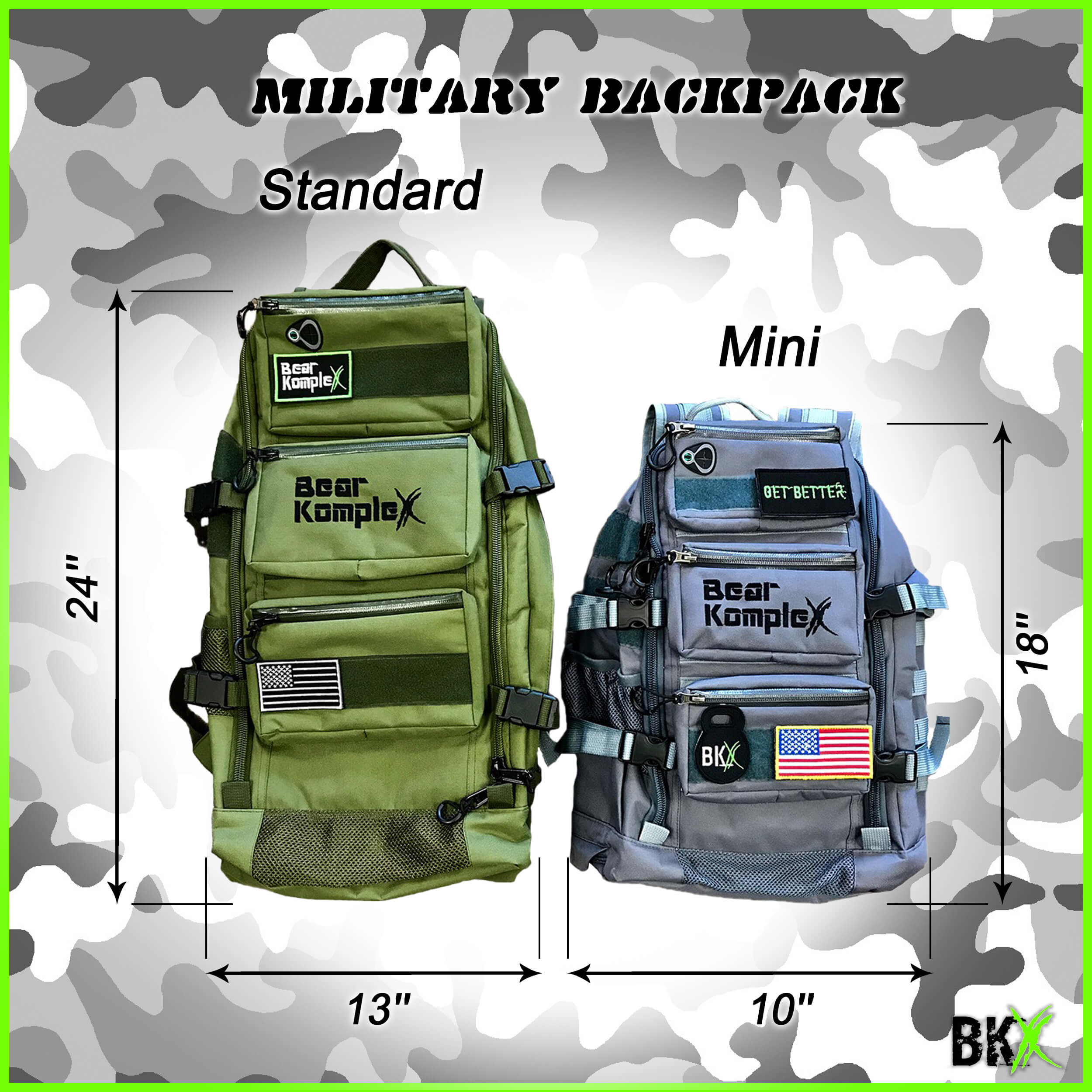 BKX Mini Military Backpack – Bear KompleX