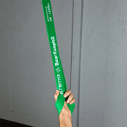 Working out with green resistance band