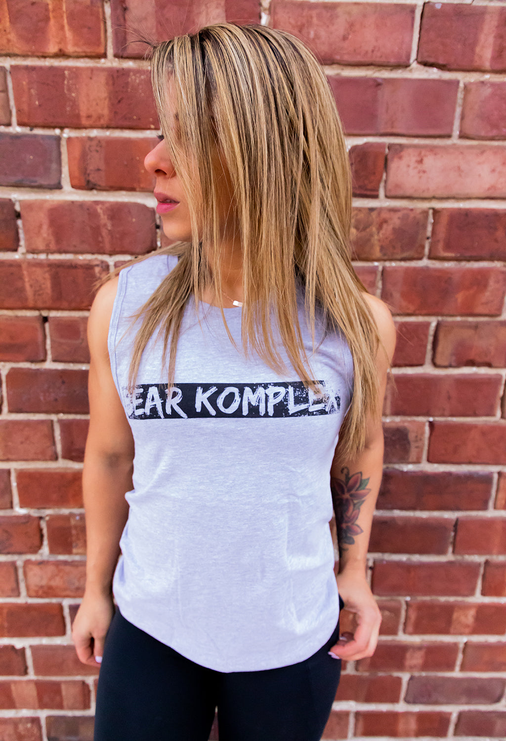 Silver Brushed Logo Tank