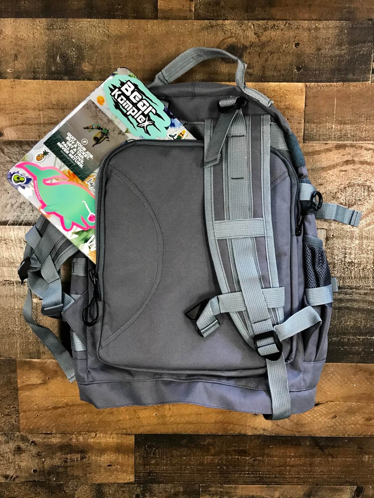 Mini military backpack showing back view