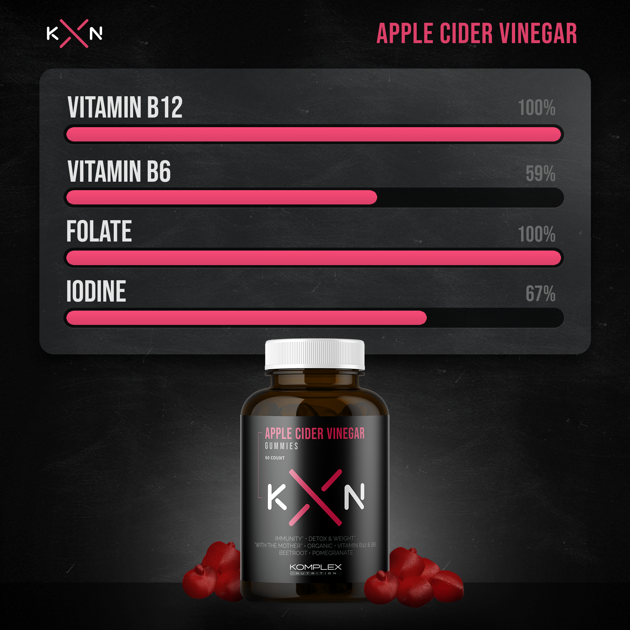 KompleX Nutrition Apple Cider Vinegar Gummies