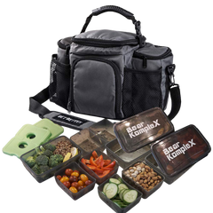 A2S Protection Complete Meal Prep Lunch Box 8 Pcs Set Cooler Bag 3X Portion Control Containers