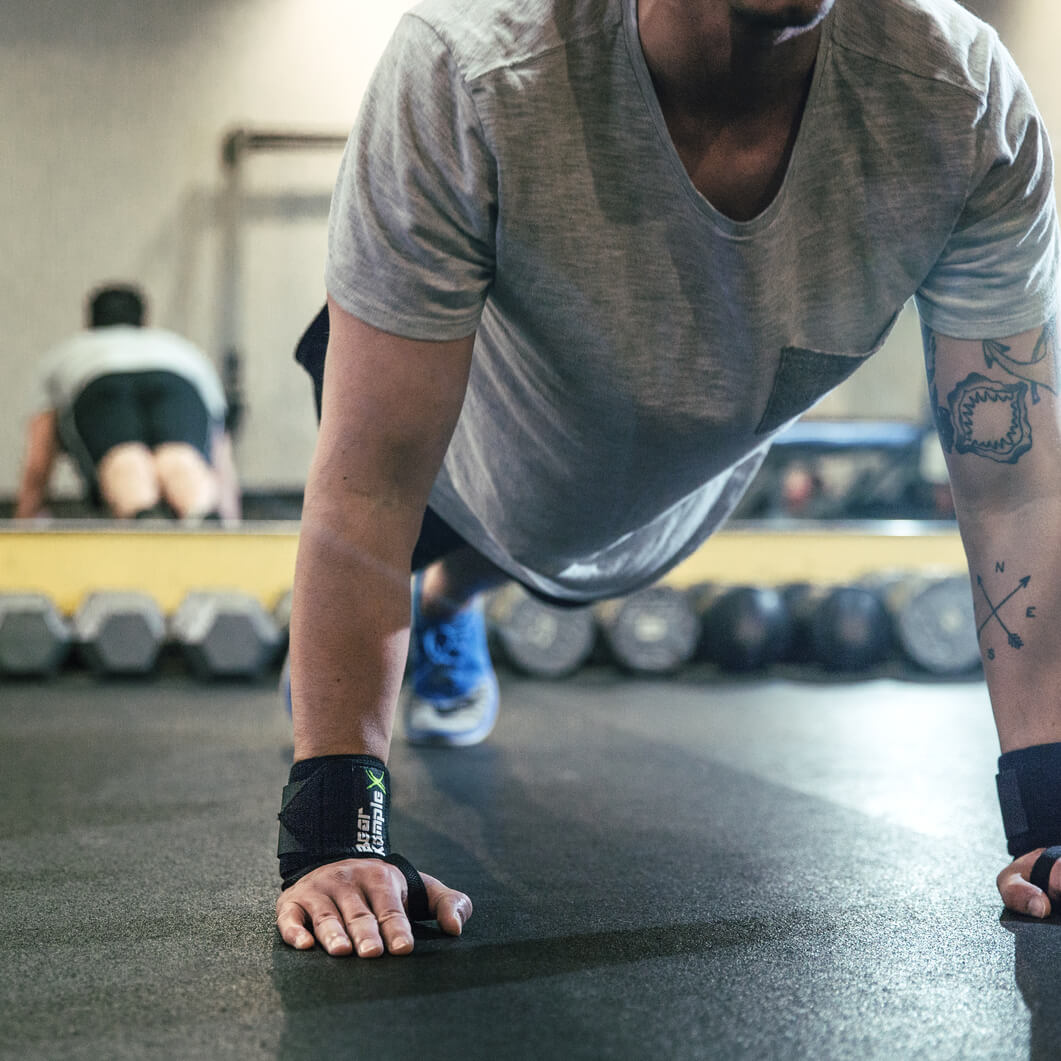 Bear KompleX Wrist Wraps while doing push ups