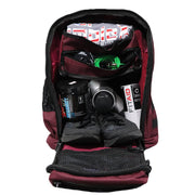 Commuter Series- Backpack - Maroon backpack opened up