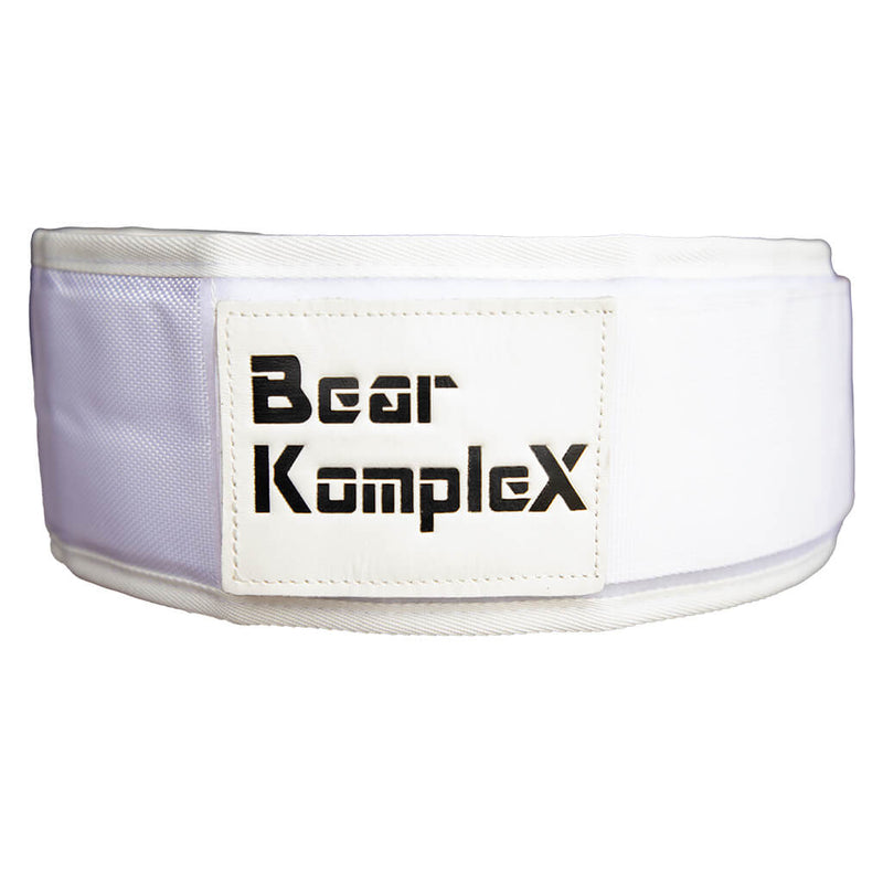 White lifting belt