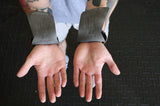 Showing underside of Bear KompleX Carbon No Hole Speed Grips on wrists
