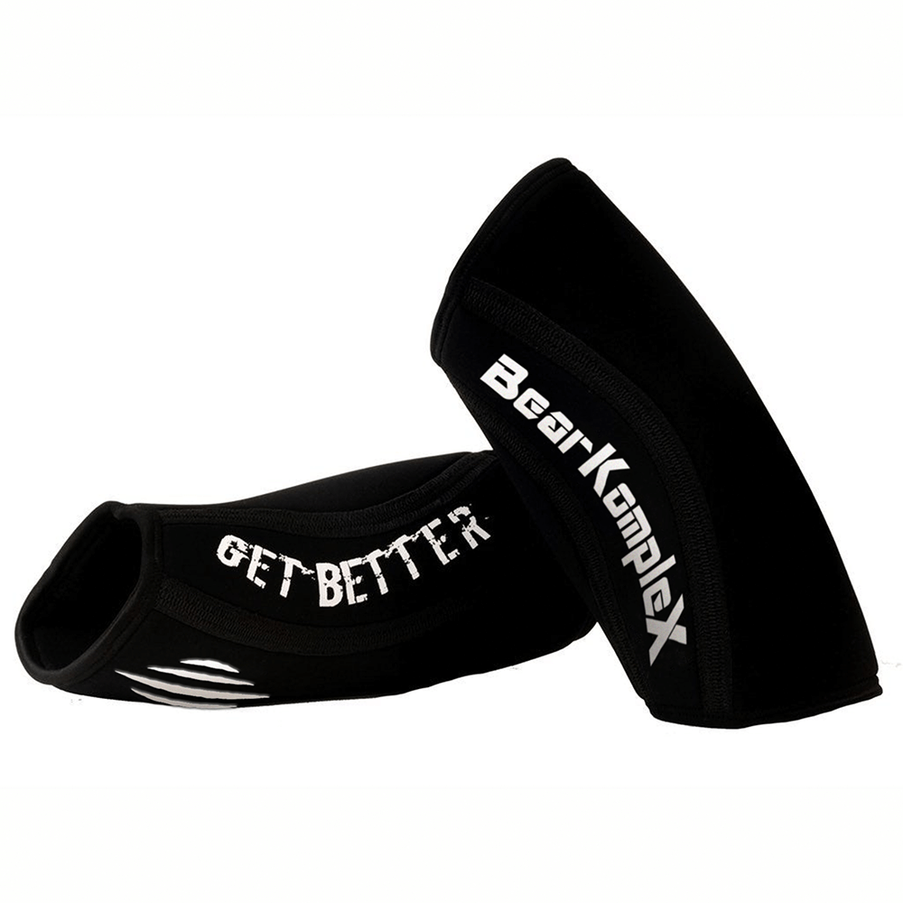 Bear KompleX Knee Sleeves - Black leaning on each other showing logo