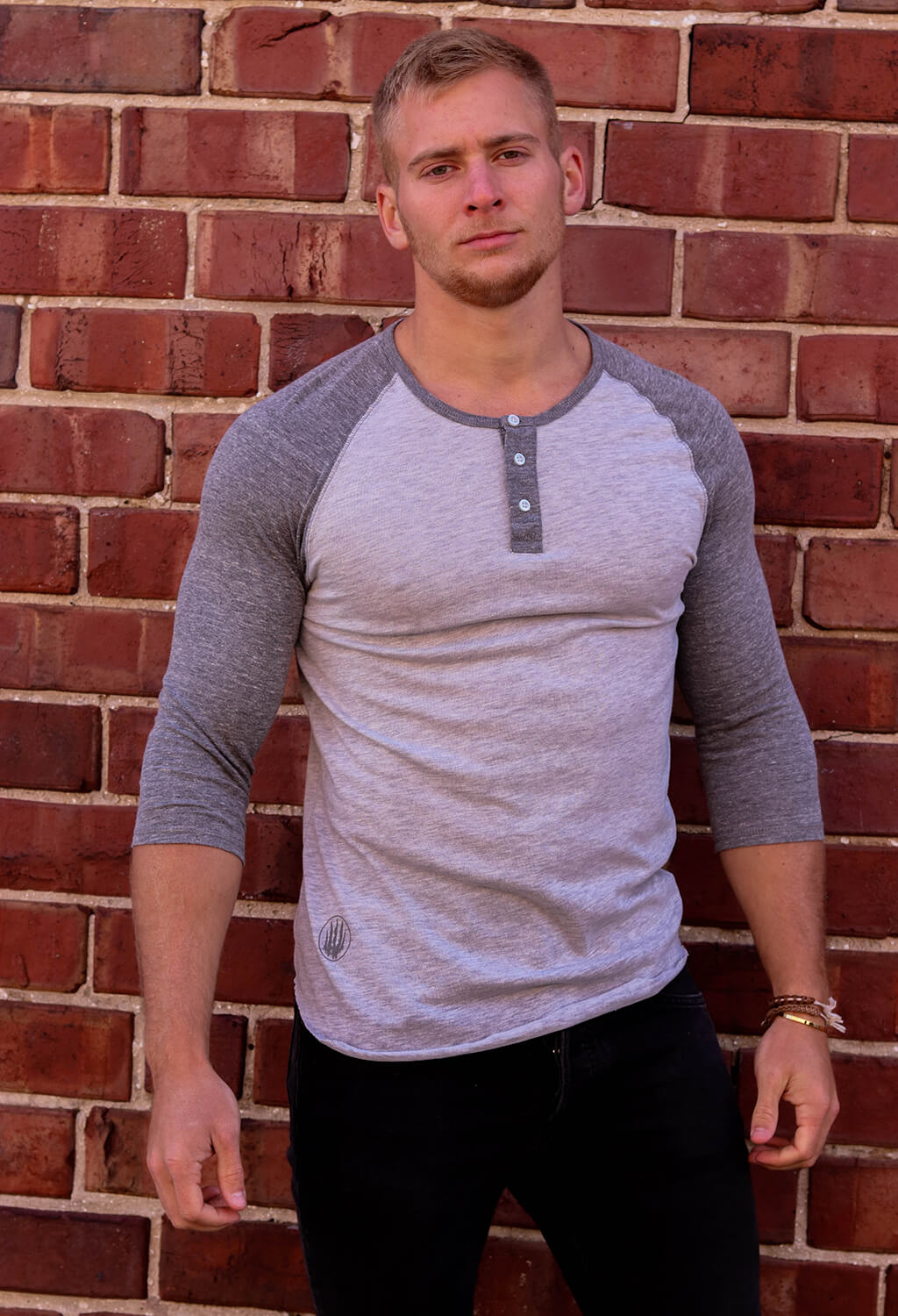3/4 Henley Grey & Slate Front view