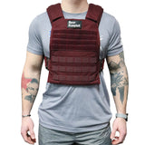 Man wearing Bear KompleX Training Vest Plate Carrier maroon color
