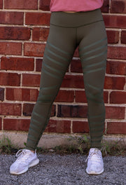 BKX Military Green/Tripwire Leggings Front View