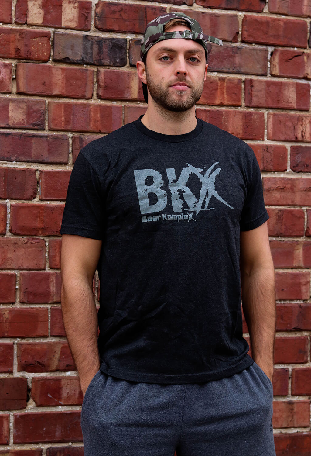 Bear KompleX Men's T-Shirt - Black BKX / Grey Font