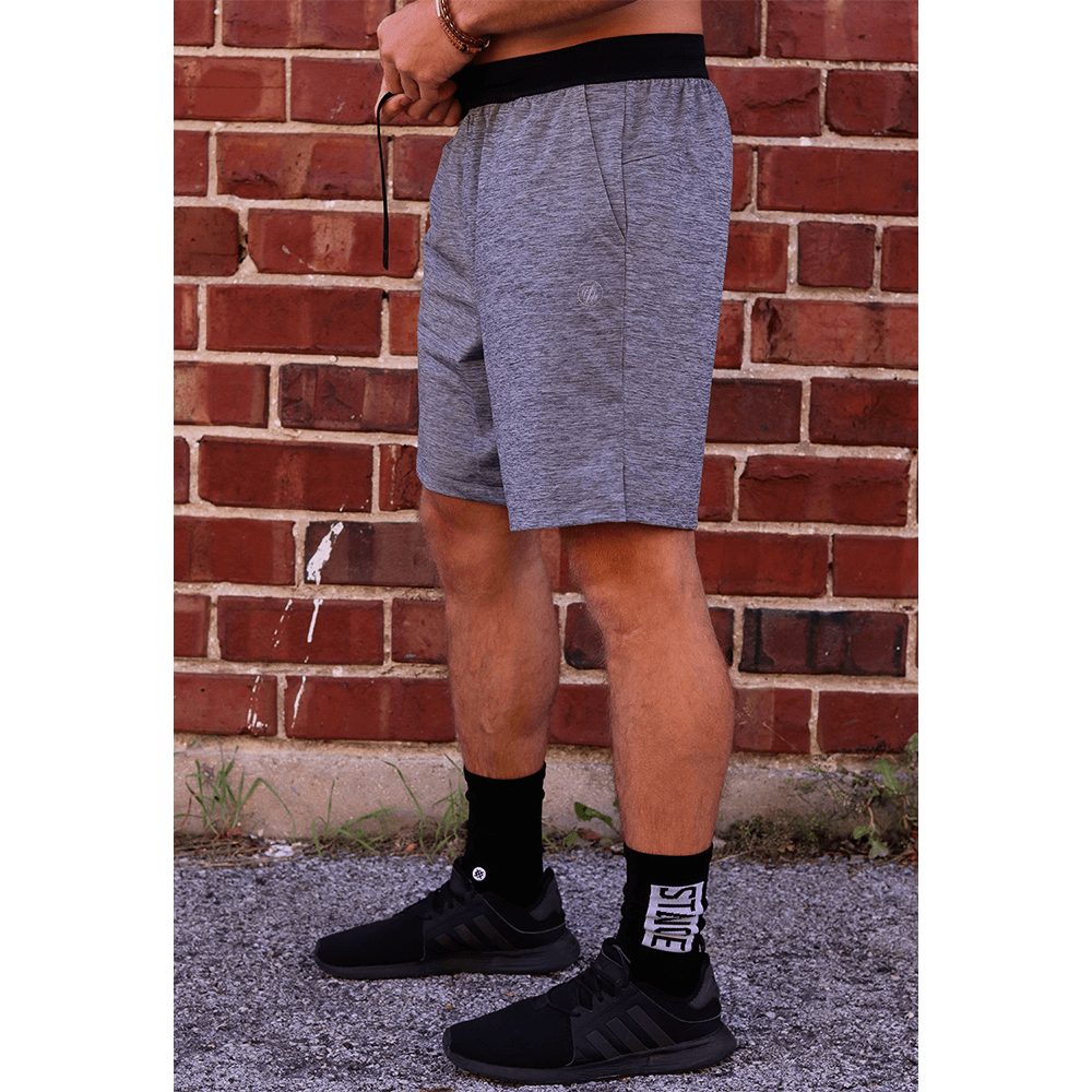 Grey Athletic Shorts side view