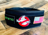 Bear KompleX Customizable Patch Belt showing ghostbusters and flag patches