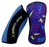 Bear KompleX Knee Sleeves - Lightning with REVERSIBLE Blue showing logo