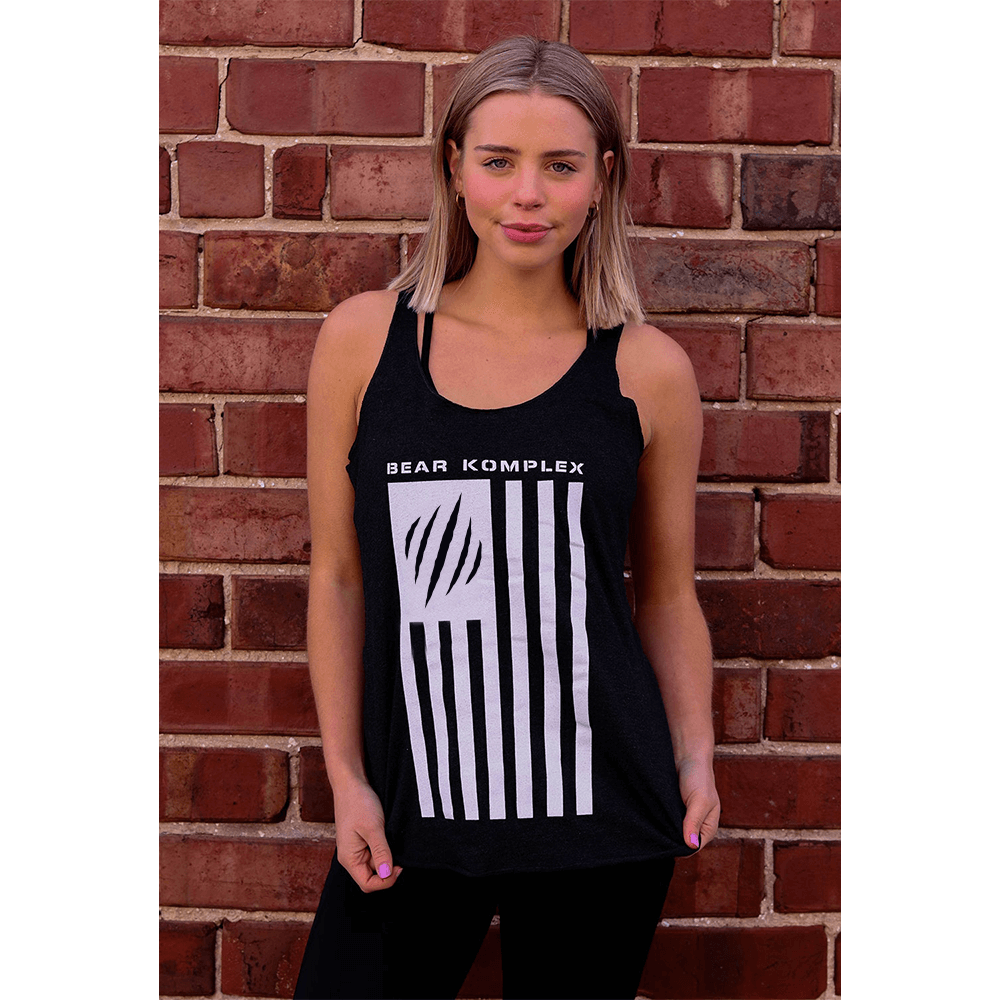 woman wearing BKX Patriot Series Tank - Black/White