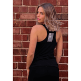 woman wearing BKX Patriot Series Tank - Black/White back view