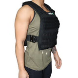 woman wearing black Bear KompleX Training Vest Plate Carrier side view